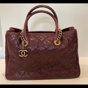 Chanel Quilted Shopping Bag/Burgundy